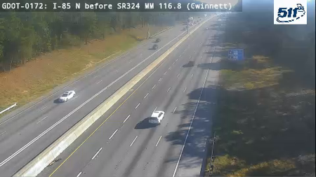 I-85 N before SR324 MM 116.8 live camera view