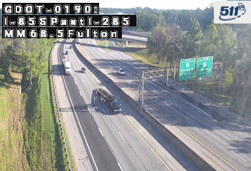 I-85 S past I-285 MM 68.5 live camera view
