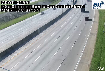 I-85 S before RentalCarCenterPkwy MM 71.7 live camera view