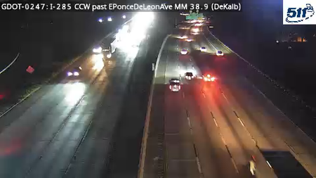 I-285 CCW past EPonceDeLeonAve MM 38.9 live camera view