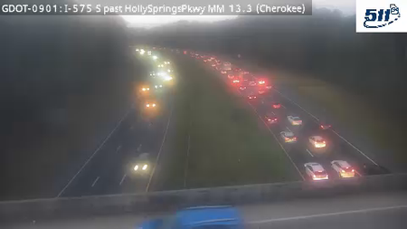 I-575 S past HollySpringsPkwy MM 13.3 live camera view