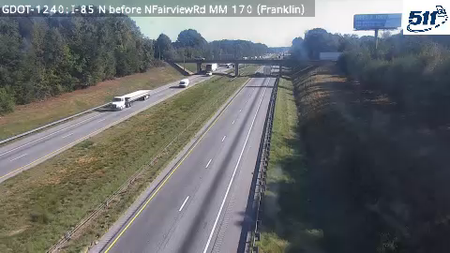 I-85 N before NFairviewRd MM 170 live camera view
