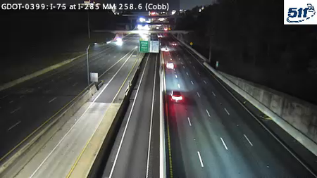 I-75 N past I-285 MM 258.6 live camera view