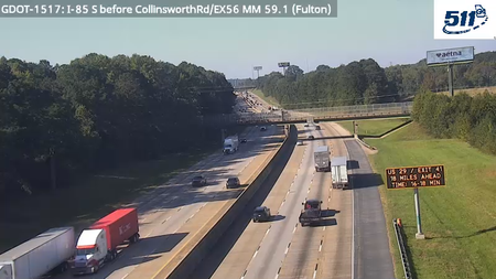 I-85 S before GullattRd MM 59.1 live camera view