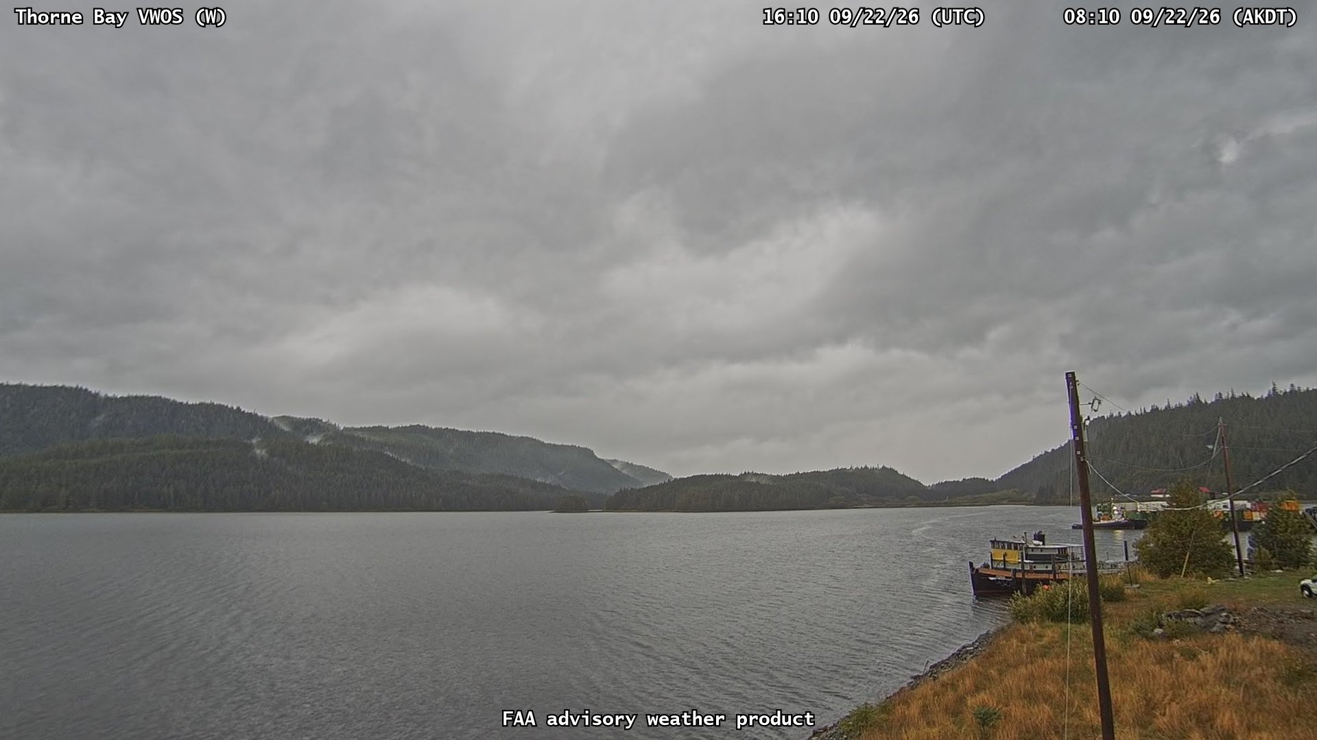 Thorne Bay VWOS — West live camera view