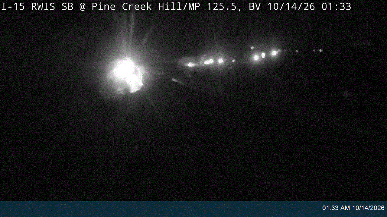 I-15 RWIS SB @ Pine Creek Hill / MP 125.5, BV live camera view