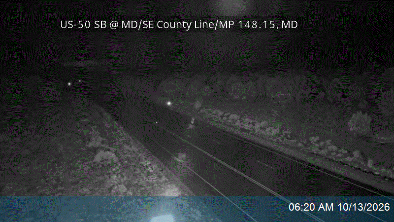 US-50 SB @ MD/SE County Line / MP 148.15, MD live camera view