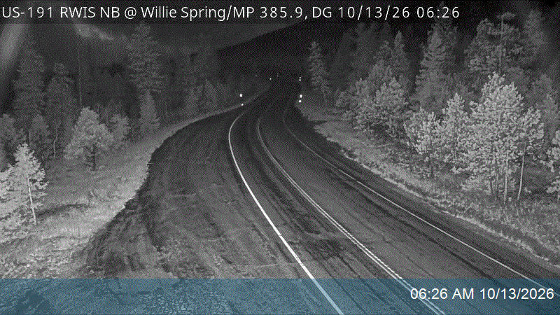 US-191 RWIS NB @ Willie Spring / MP 385.94, DG live camera view