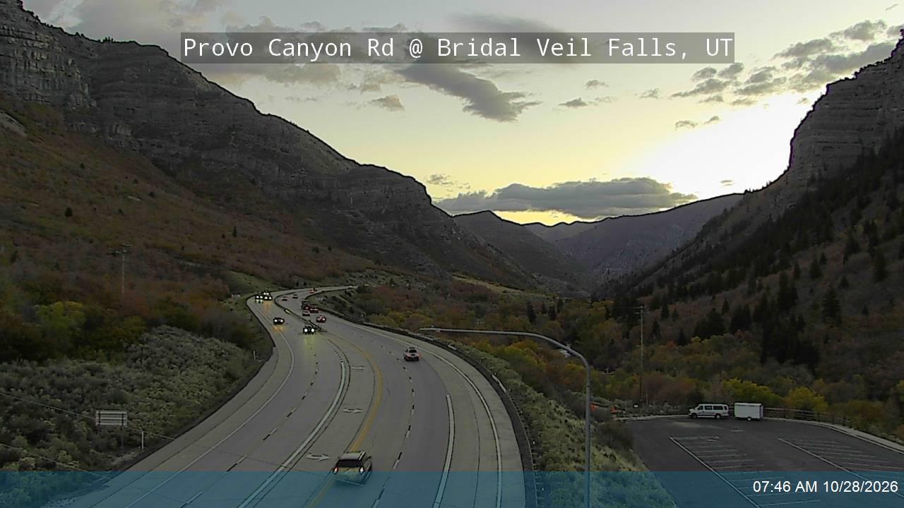 Provo Canyon Rd / US-189 @ Bridal Veil Falls / MP 11.15, UT live camera view