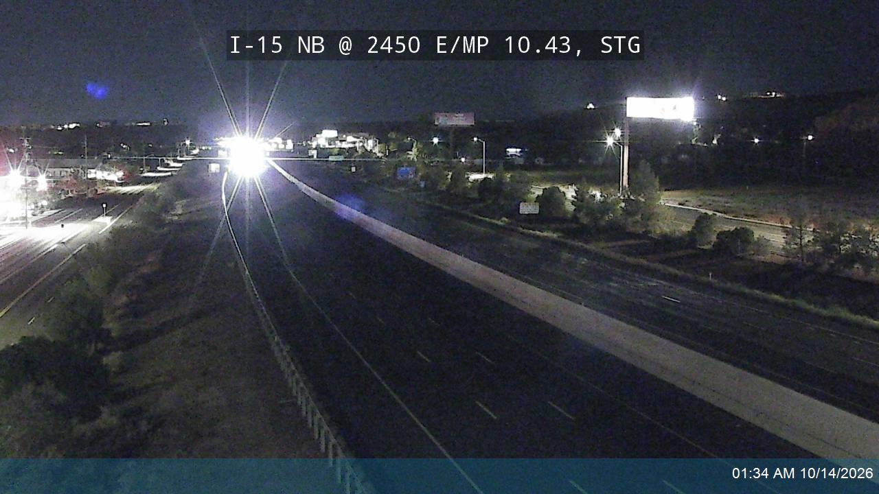 I-15 NB @ 2450 E / MP 10.43, STG live camera view
