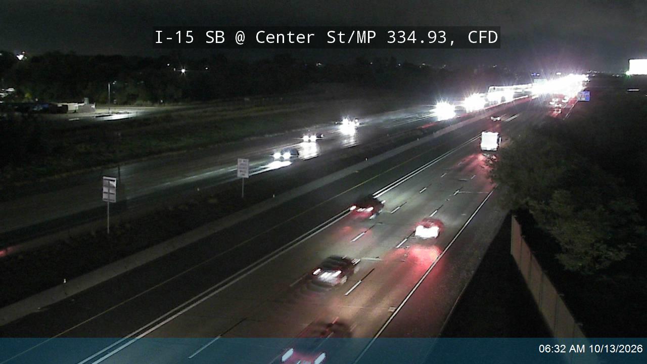 I-15 SB @ Center St / MP 334.93, CFD live camera view