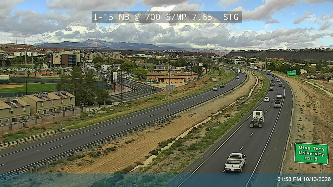 I-15 NB @ 700 S / MP 7.65, STG live camera view