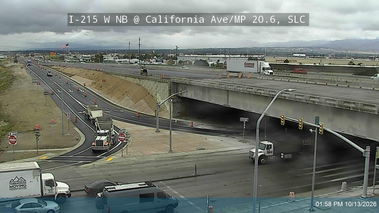 I-215 W NB @ California Ave / 1330 S / MP 20.6, SLC live camera view