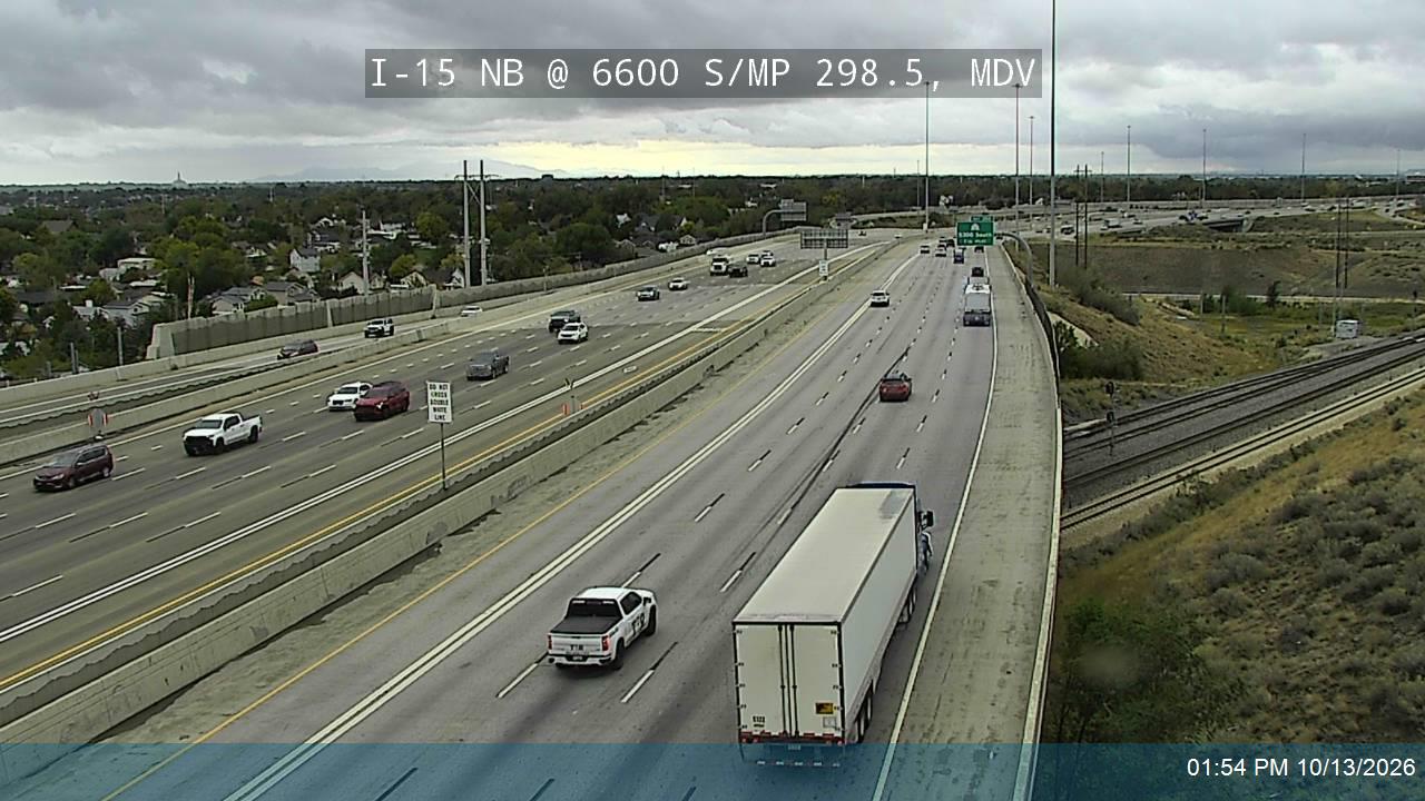 I-15 NB @ 6600 S / MP 298.5, MDV live camera view