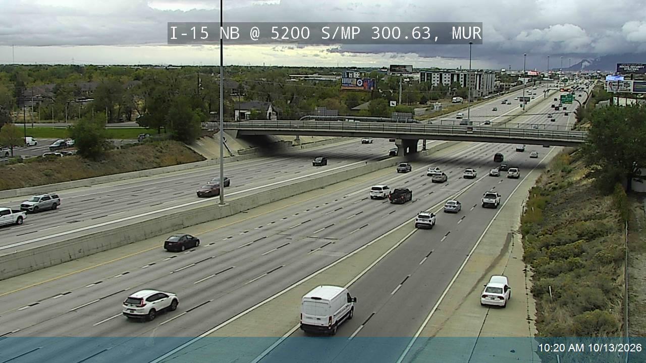 I-15 NB @ 5200 S / MP 300.63, MUR live camera view