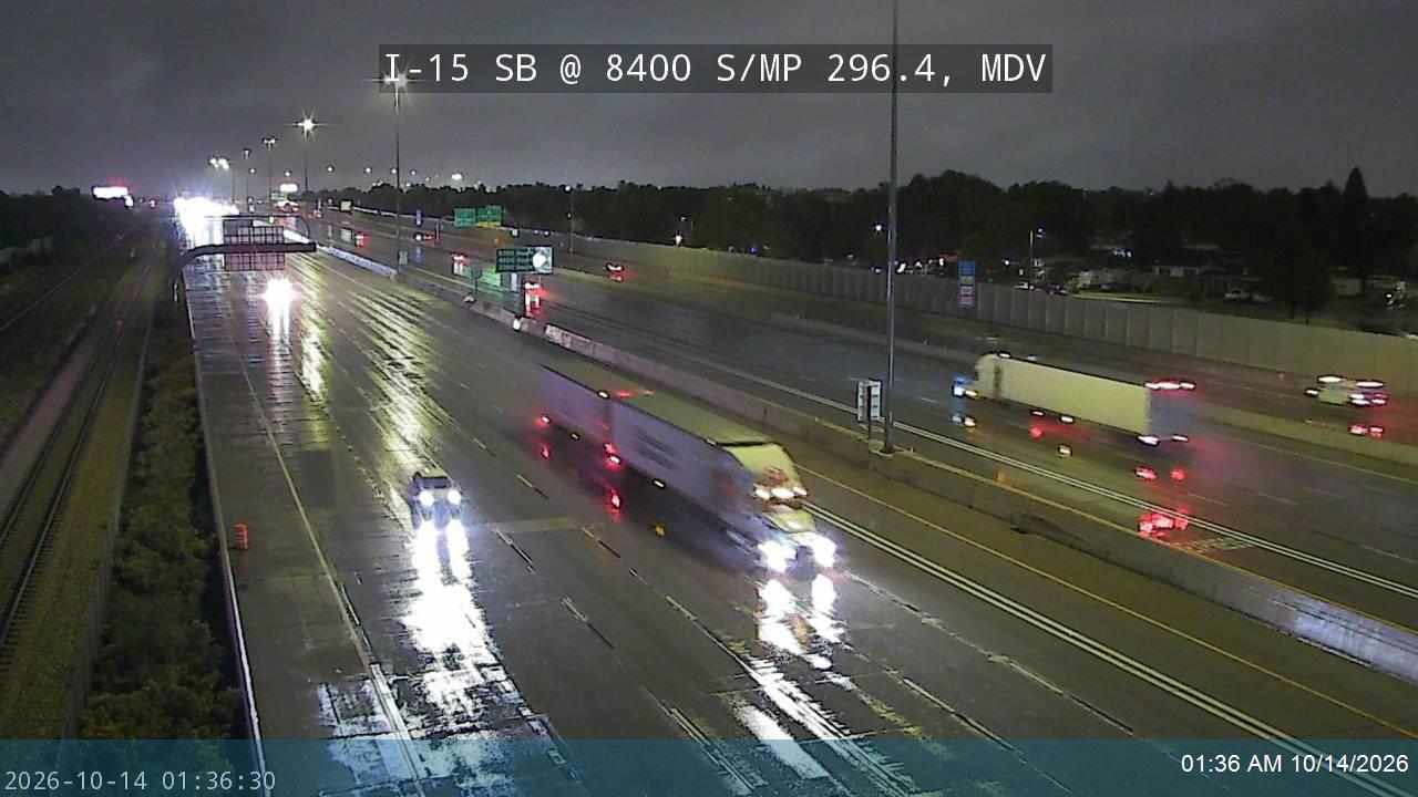 I-15 SB @ 8400 S / MP 296.4, MDV live camera view