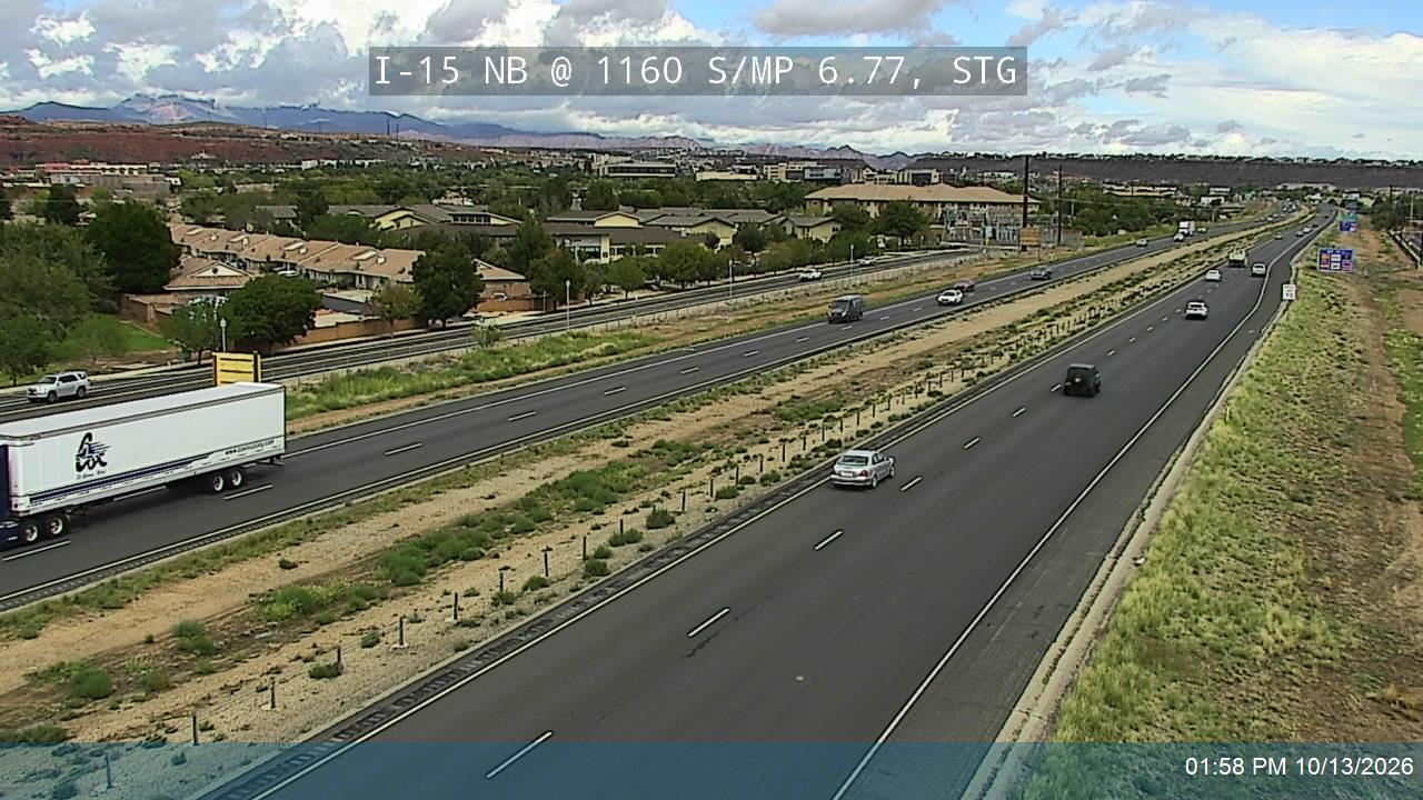 I-15 NB @ 1160 S / MP 6.77, STG live camera view