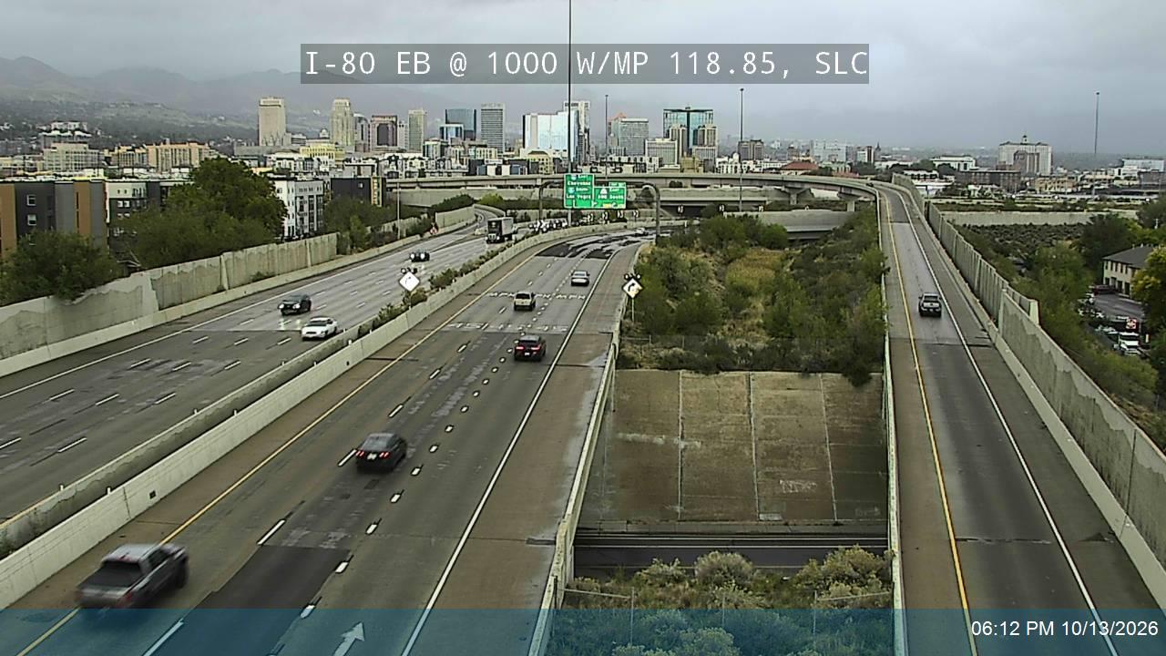 I-80 EB @ 1000 W / MP 118.85, SLC live camera view
