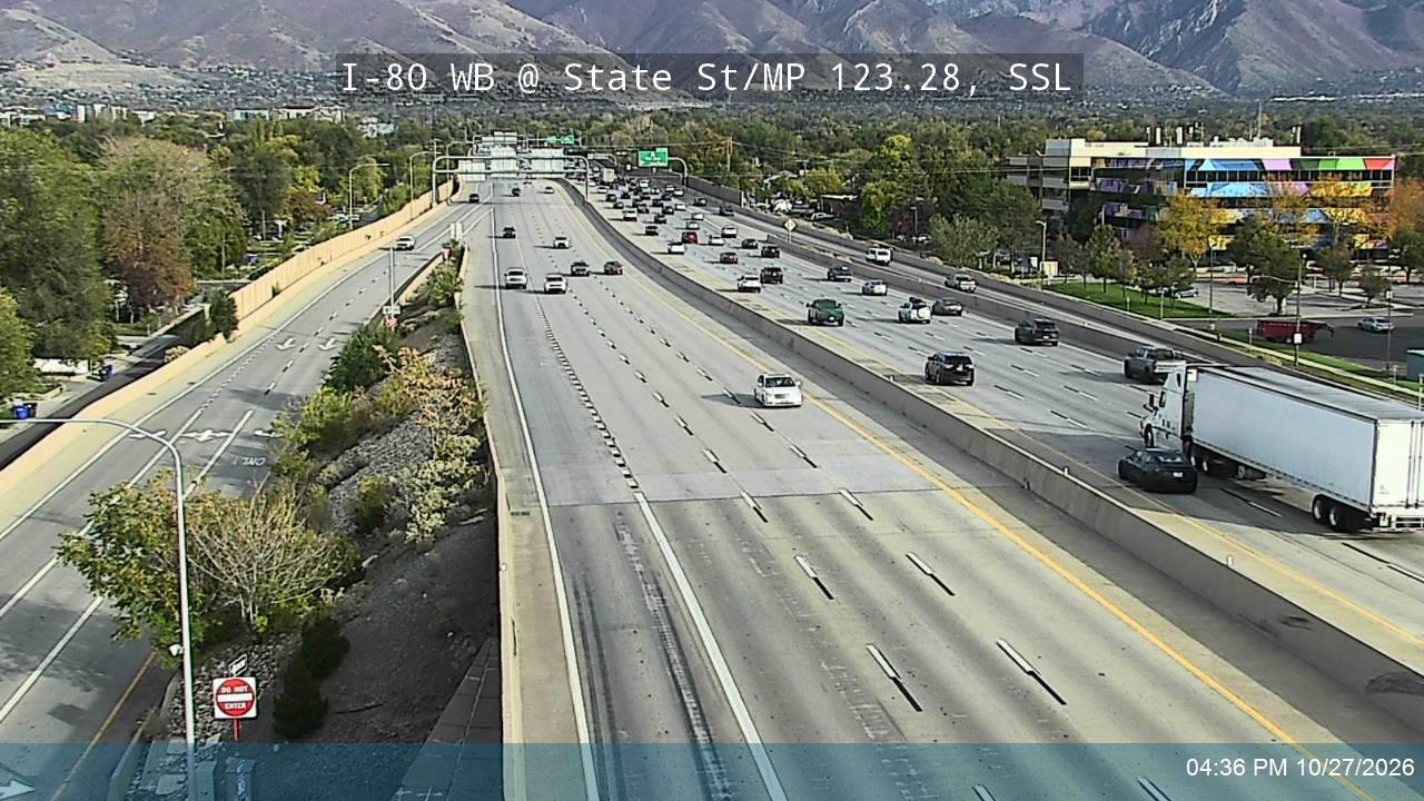 I-80 WB @ State St / US-89 / MP 123.28, SSL live camera view