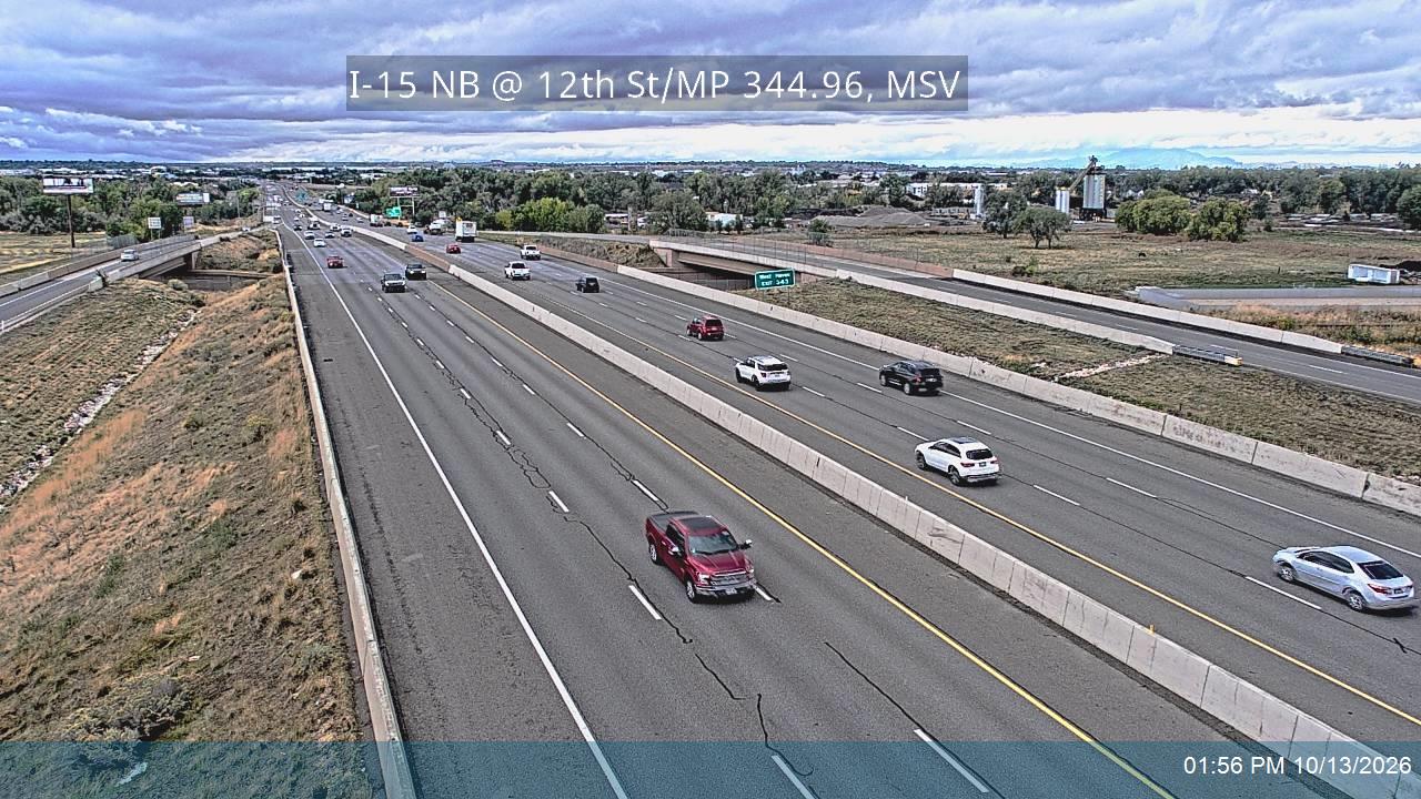 I-15 NB @ 12th St / 1200 S / SR-39 / MP 344.96, MSV live camera view