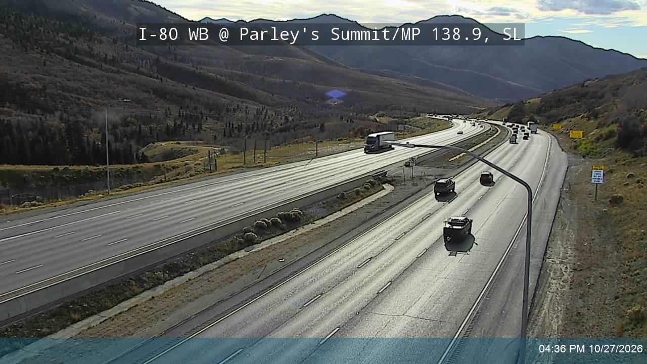 I-80 WB @ Parleys Summit / MP 138.9, SL live camera view