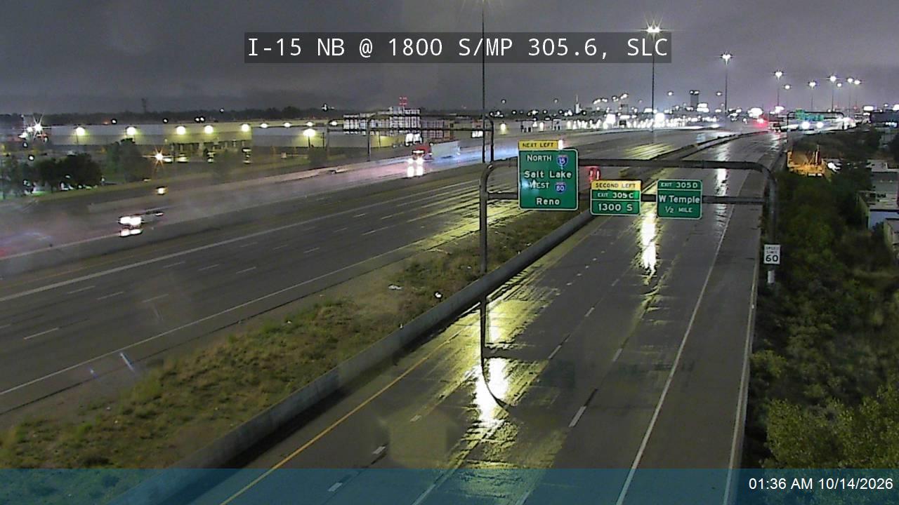 I-15 NB @ 1800 S / MP 305.6, SLC live camera view