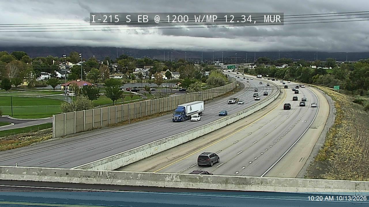 I-215 S EB @ 1200 W / Murray Pkwy Ave / MP 12.34, MUR live camera view