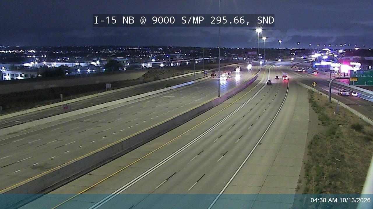 I-15 NB @ 9000 S / SR-209 / MP 295.66, SND live camera view