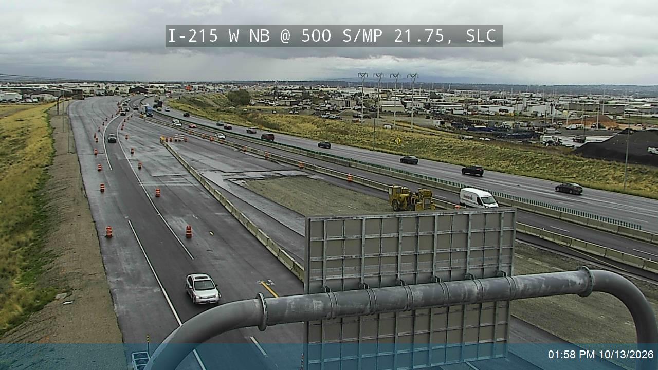 I-215 W NB @ 500 S / MP 21.75, SLC live camera view