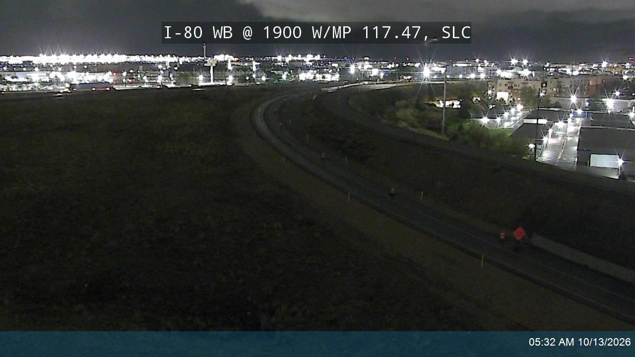 I-80 WB @ 1900 W / MP 117.47, SLC live camera view