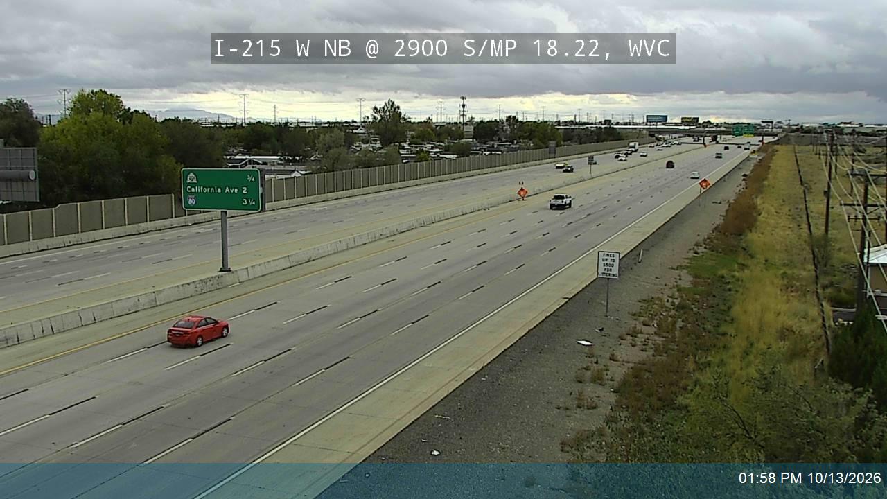 I-215 W NB @ 2900 S / MP 18.22, WVC live camera view