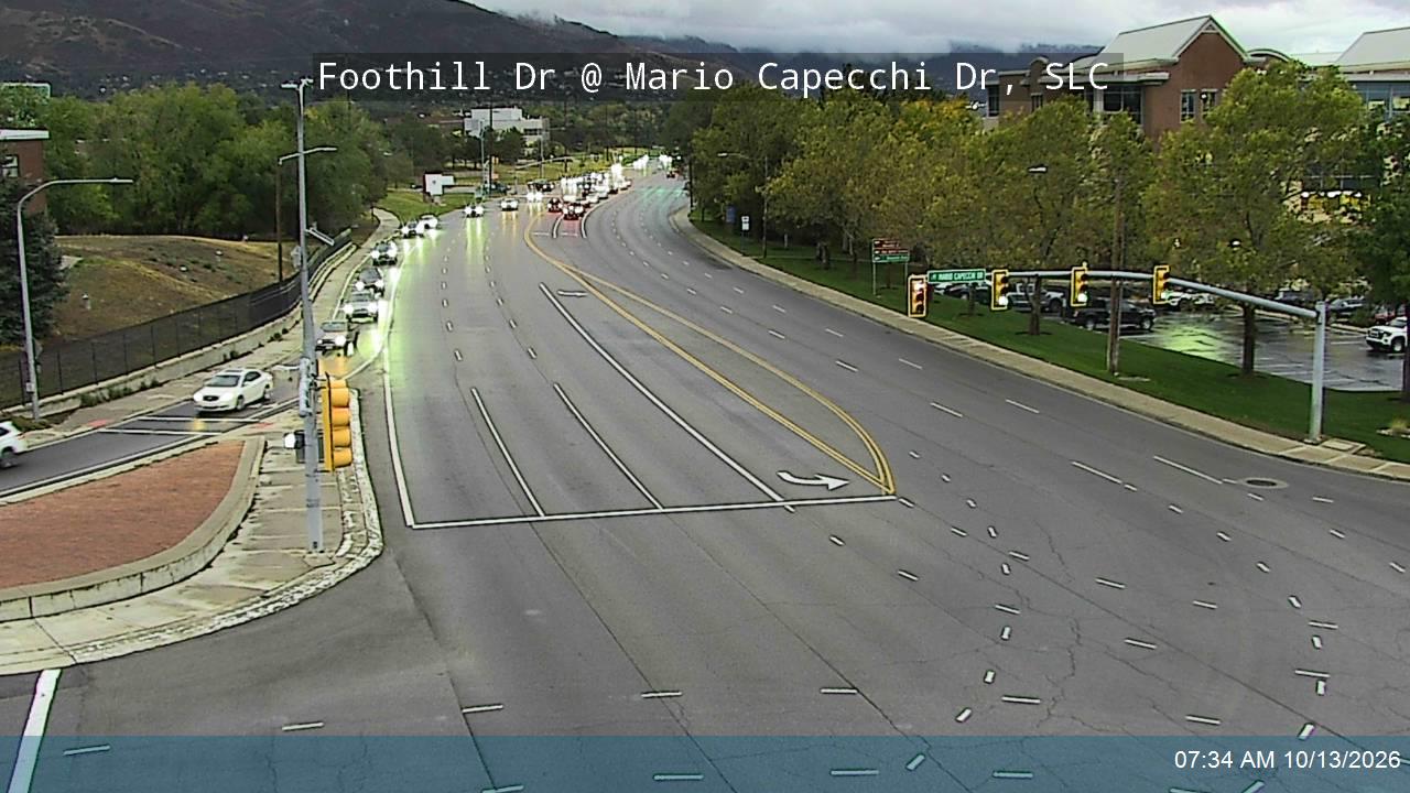 Foothill Dr / Honorary Veterans Blvd / SR-186 @ Mario Capecchi Dr, SLC live camera view