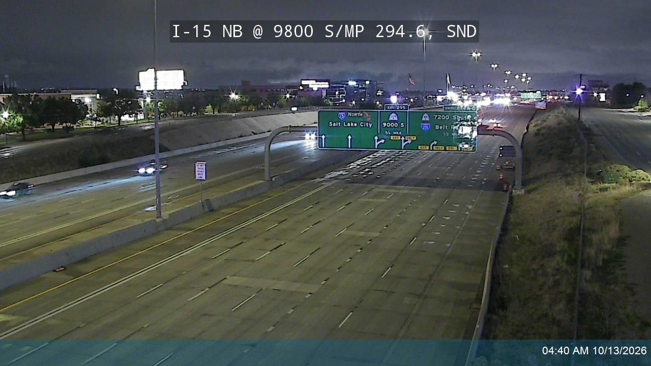 I-15 NB @ 9800 S / MP 294.6, SND live camera view