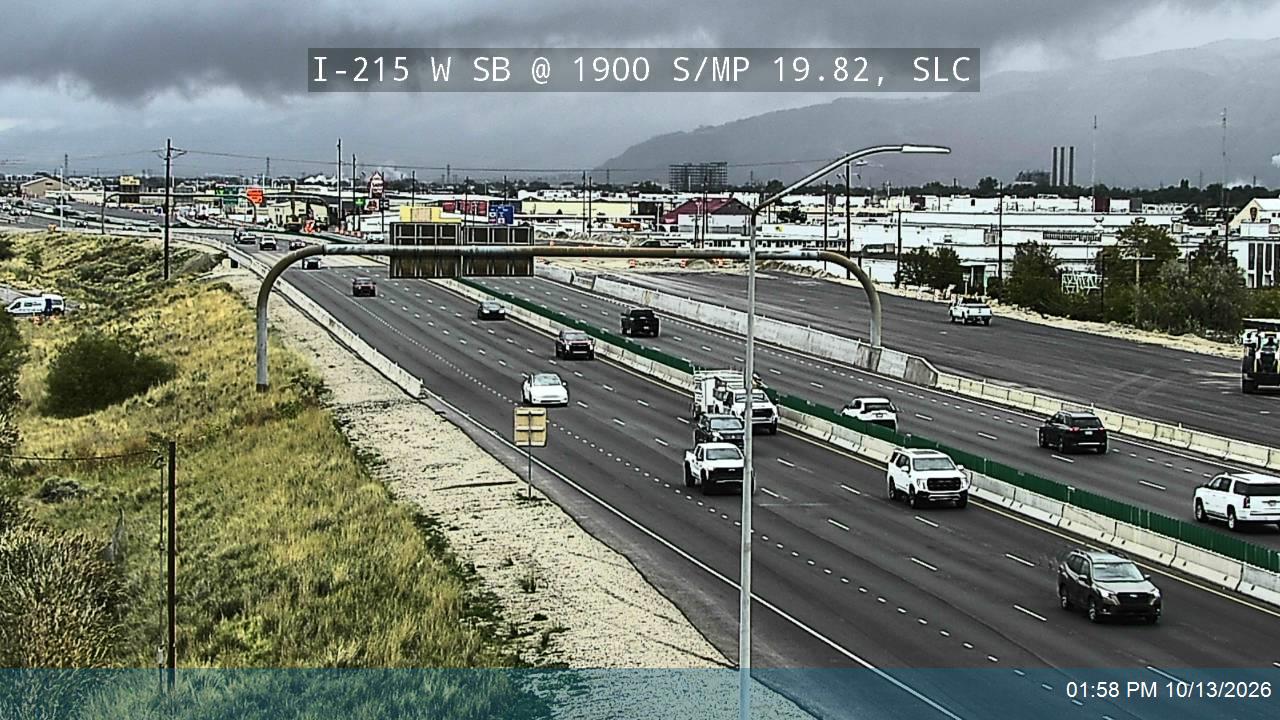I-215 W SB @ 1900 S / MP 19.82, SLC live camera view