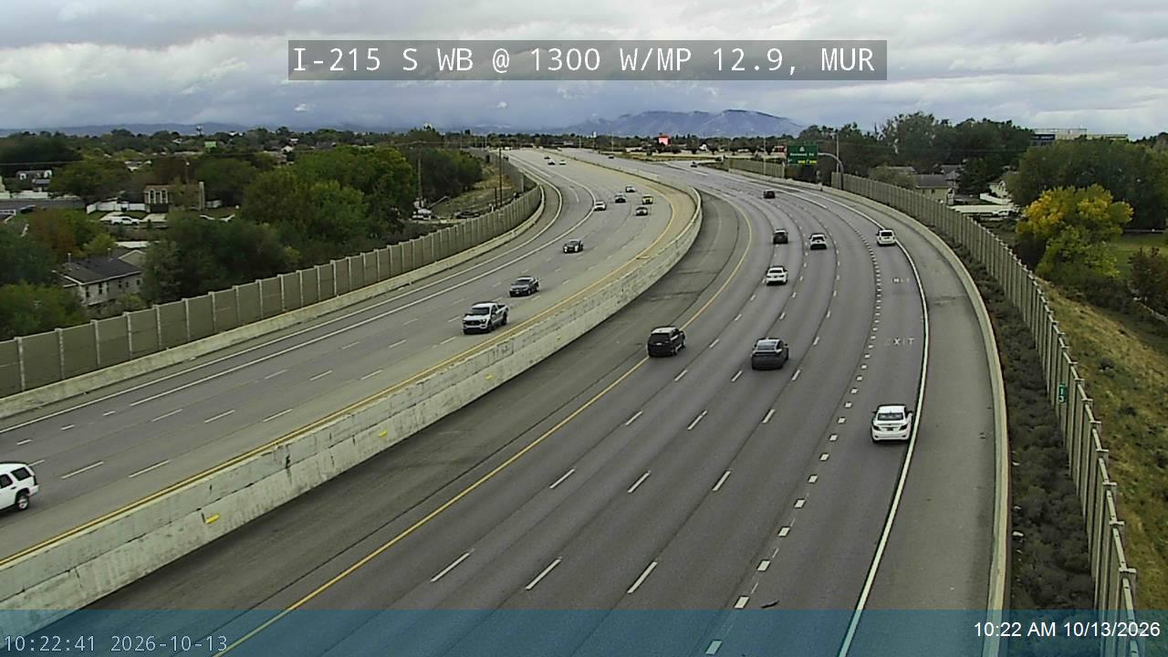 I-215 S WB @ 1300 W / MP 12.9, MUR live camera view