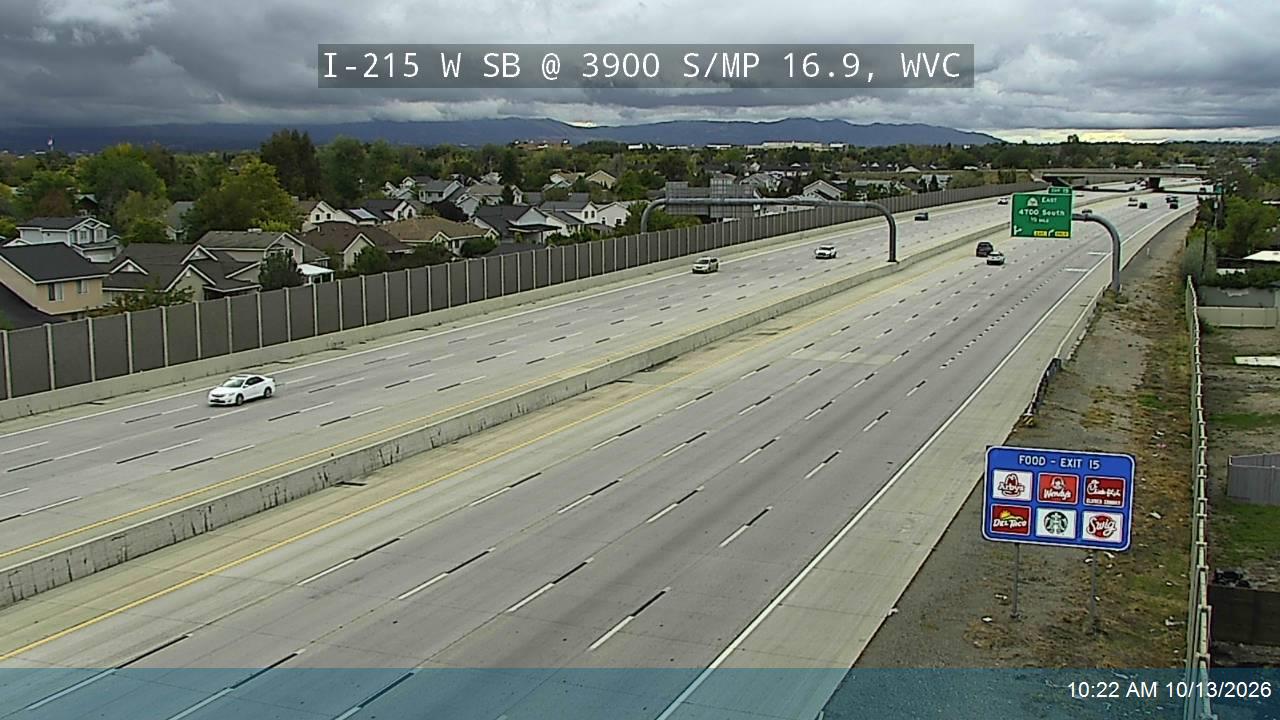 I-215 W SB @ 3900 S / MP 16.9, WVC live camera view