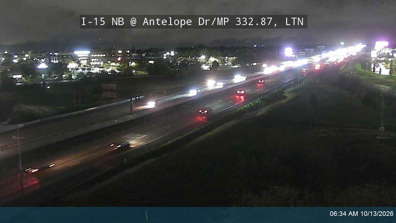 I-15 NB @ Antelope Dr / 2000 N / SR-108 / MP 332.87, LTN live camera view
