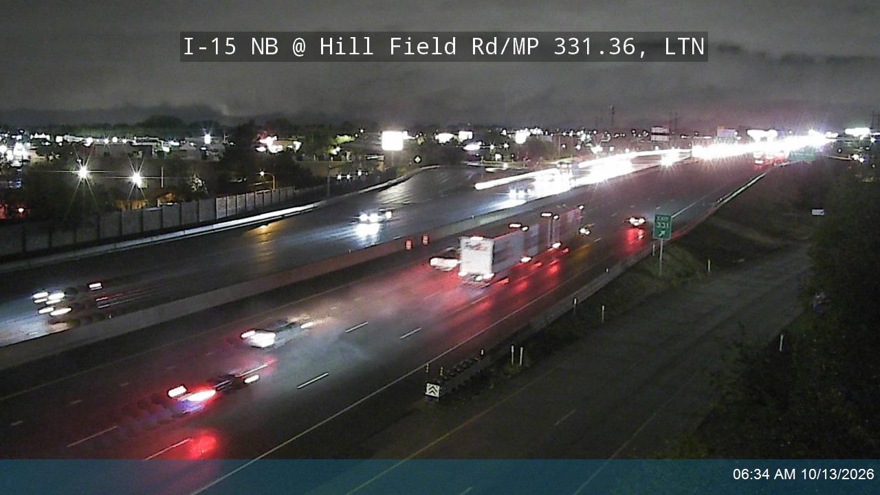 I-15 NB @ Hill Field Rd / 750 N / SR-232 / MP 331.36, LTN live camera view