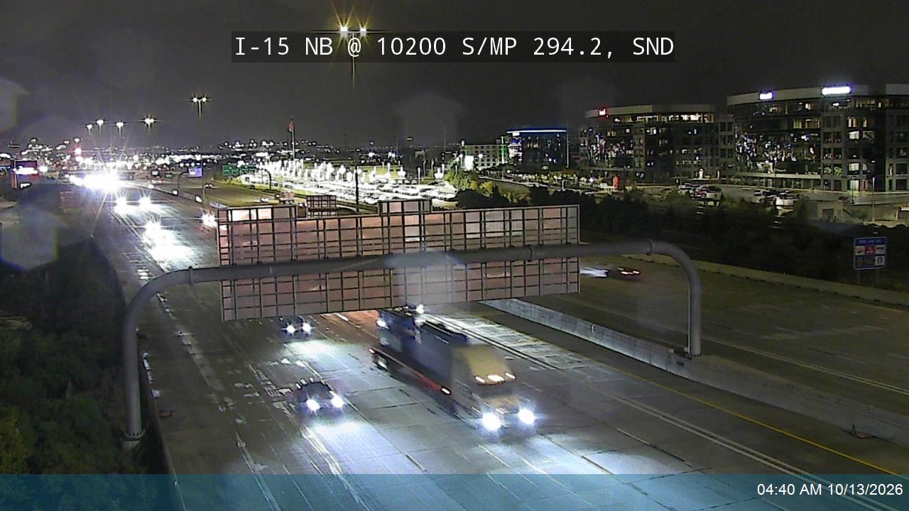 I-15 NB @ 10200 S / MP 294.2, SND live camera view