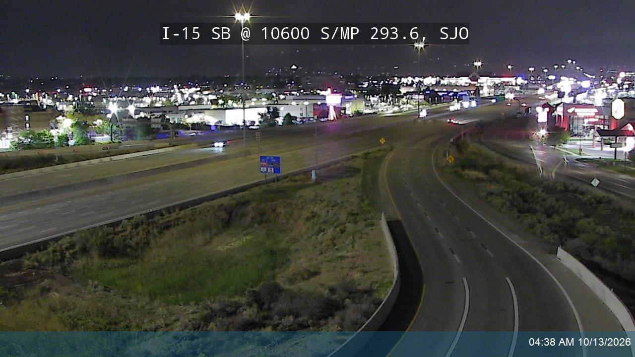 I-15 SB @ 10600 S / South Jordan Pkwy / SR-151 / MP 293.6, SJO live camera view