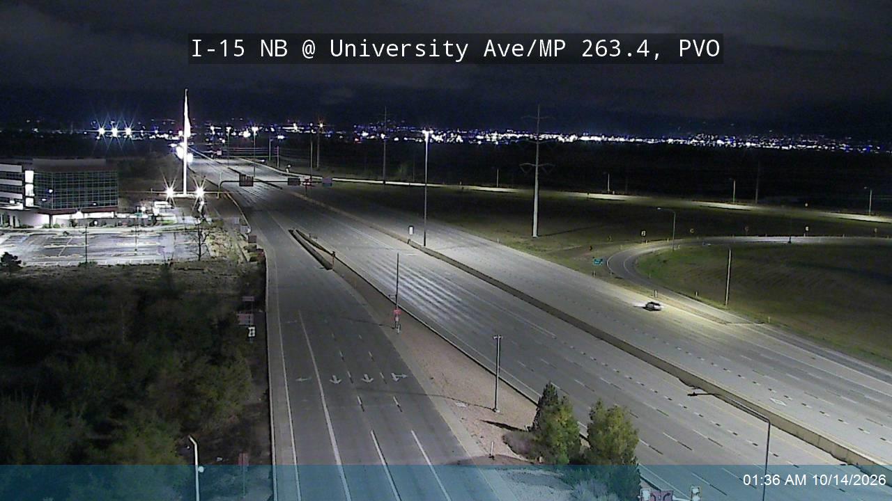 I-15 NB @ University Ave / US-189 / 1860 S / MP 263.4, PVO live camera view