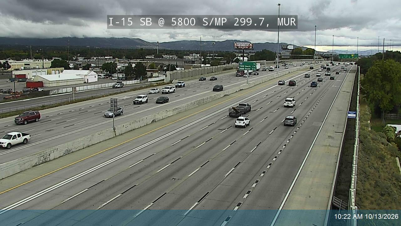 I-15 SB @ 5800 S / MP 299.7, MUR live camera view