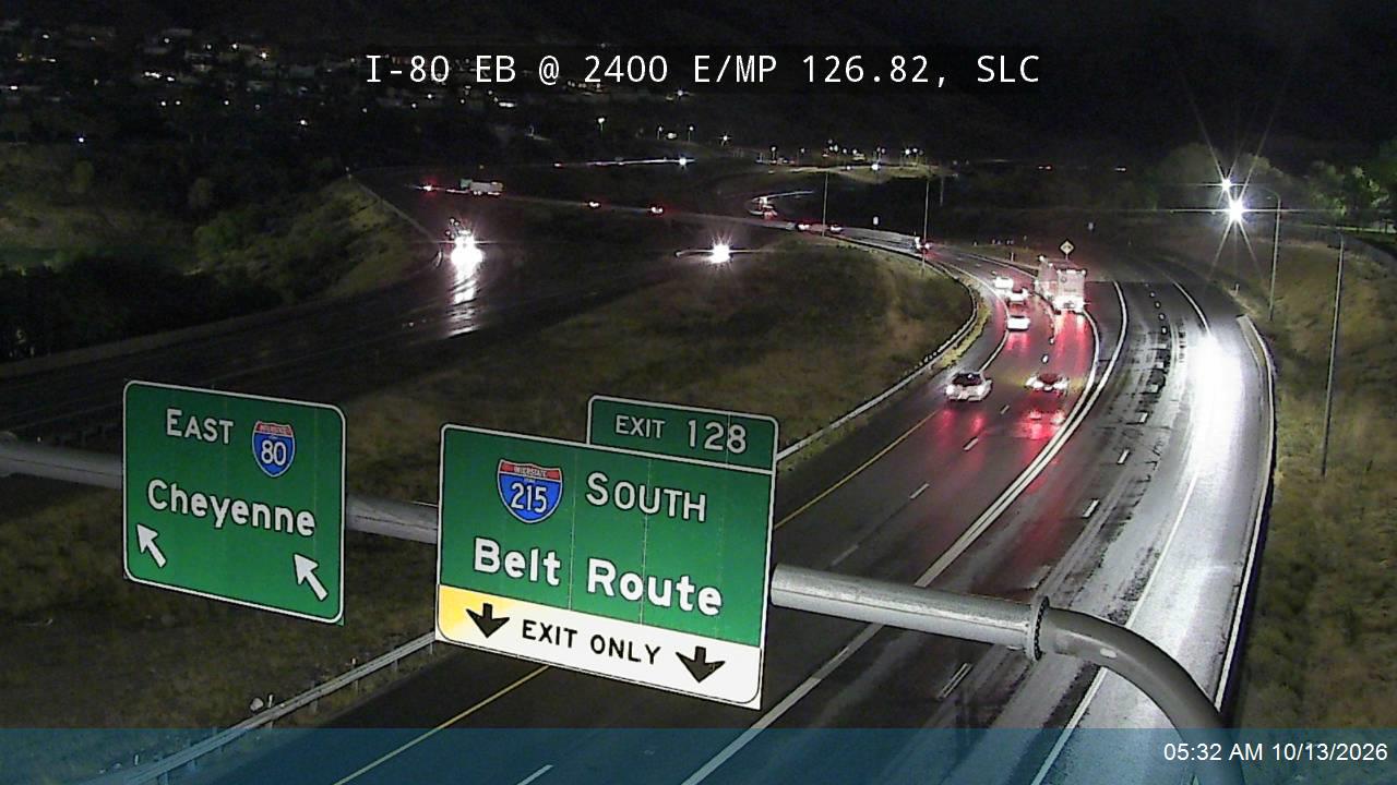 I-80 EB @ 2400 E / MP 126.82, SLC live camera view