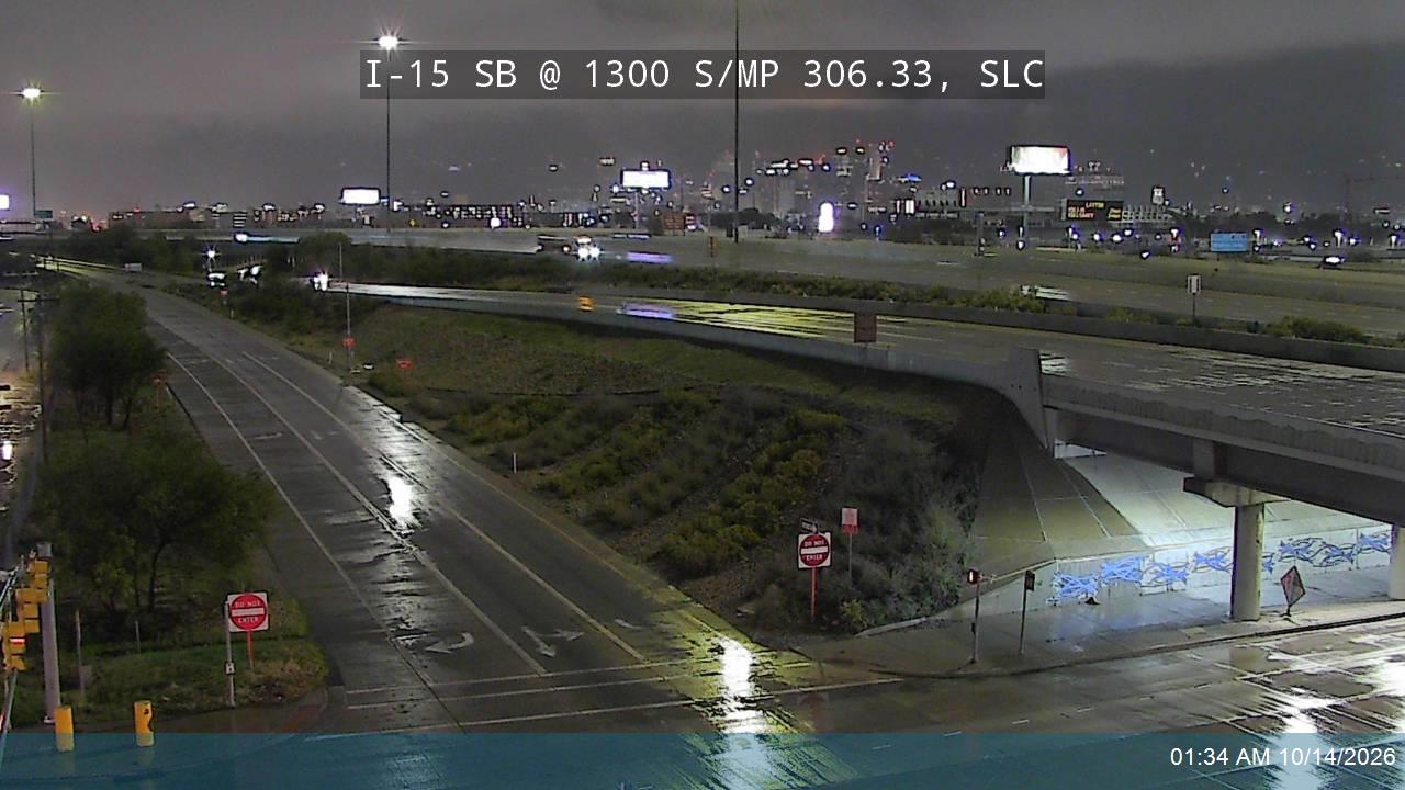 I-15 SB @ 1300 S / MP 306.33, SLC live camera view