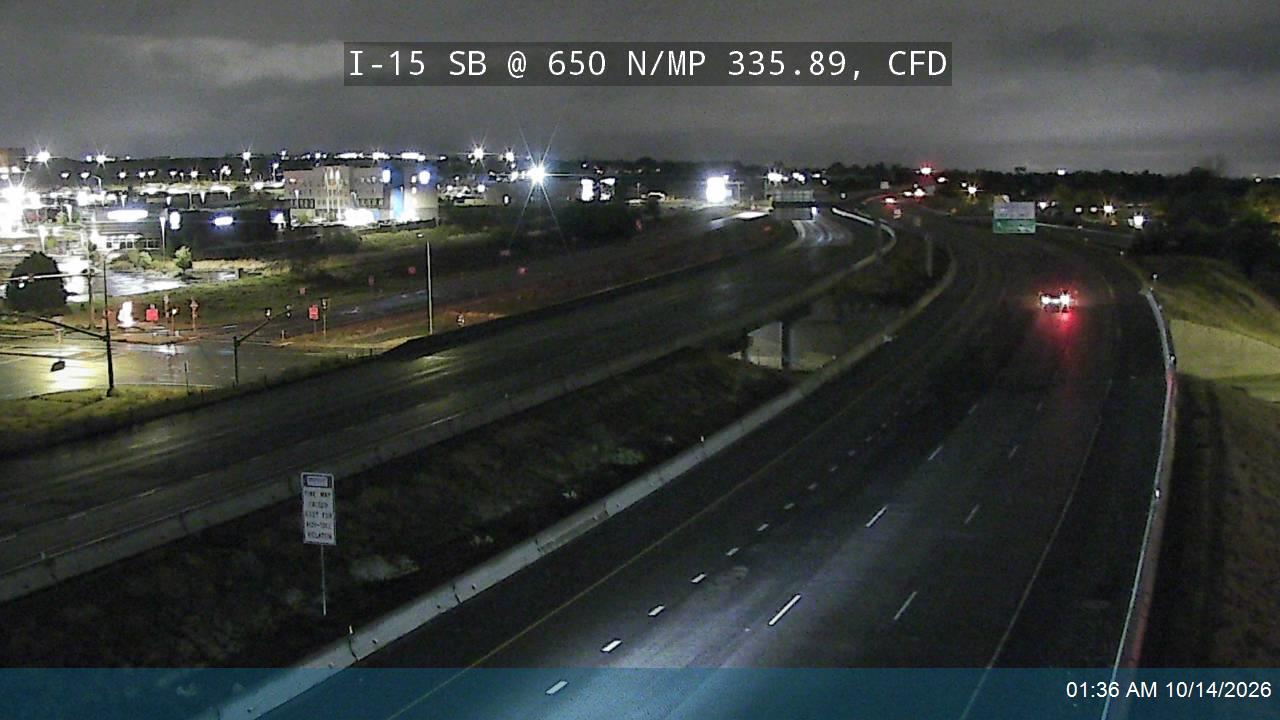 I-15 SB @ 650 N / SR-103 / MP 335.89, CFD live camera view