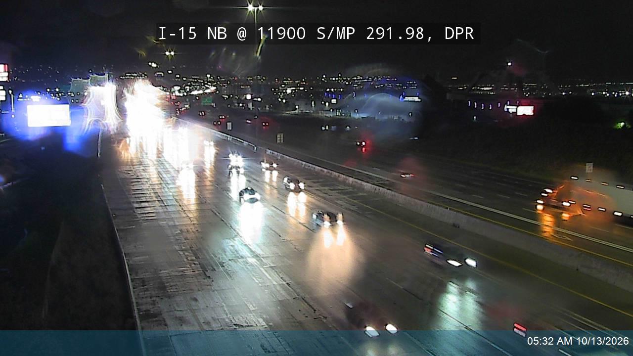 I-15 NB @ 11900 S / MP 291.98, DPR live camera view