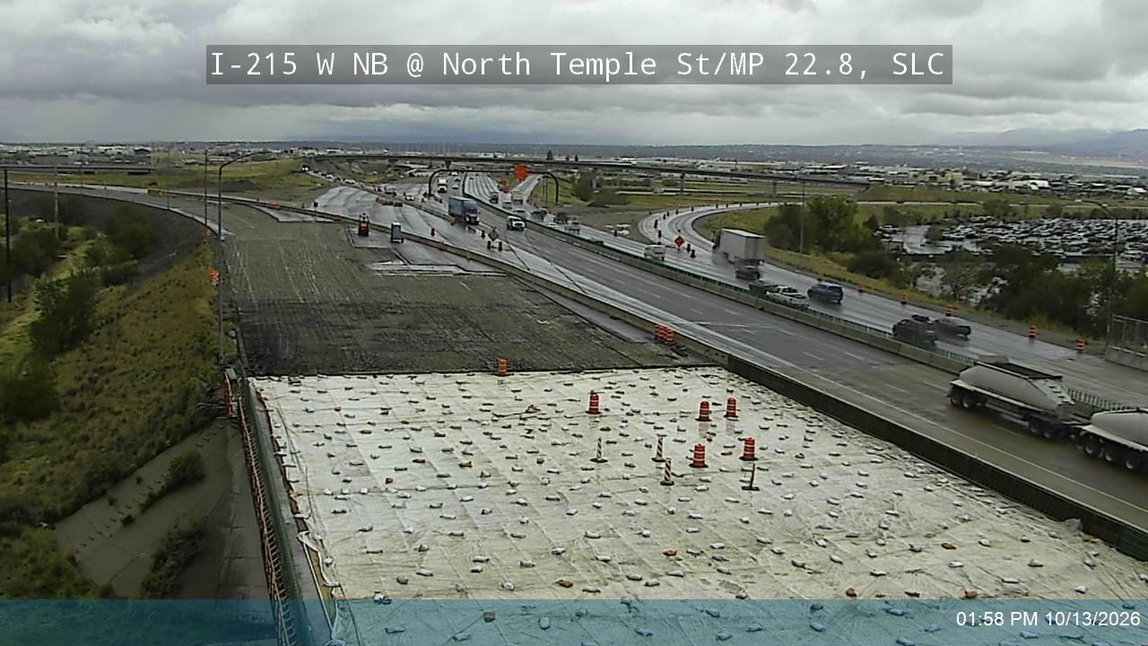 I-215 W NB @ North Temple St / MP 22.8, SLC live camera view
