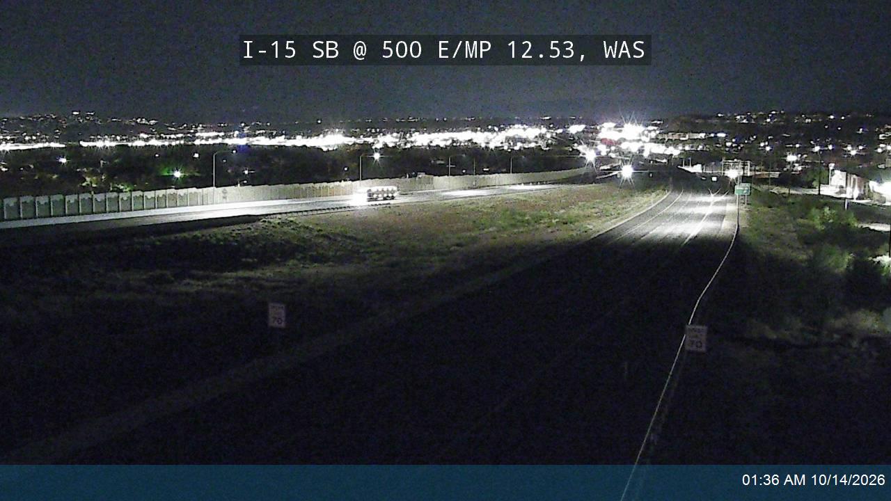 I-15 SB @ 500 E / MP 12.53, WAS live camera view