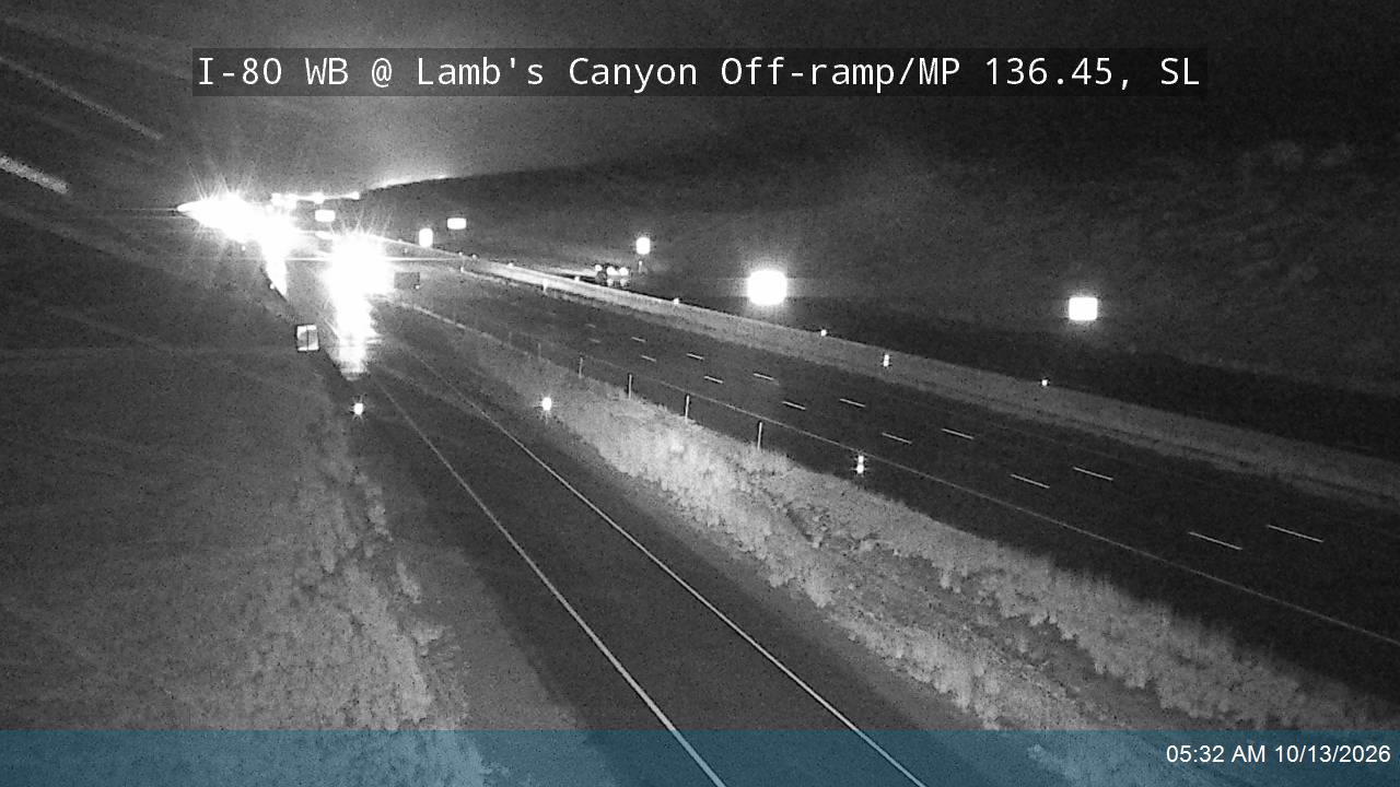 I-80 / Parleys Canyon WB @ Lambs Canyon Rd Off-ramp / MP 136.45, SL live camera view
