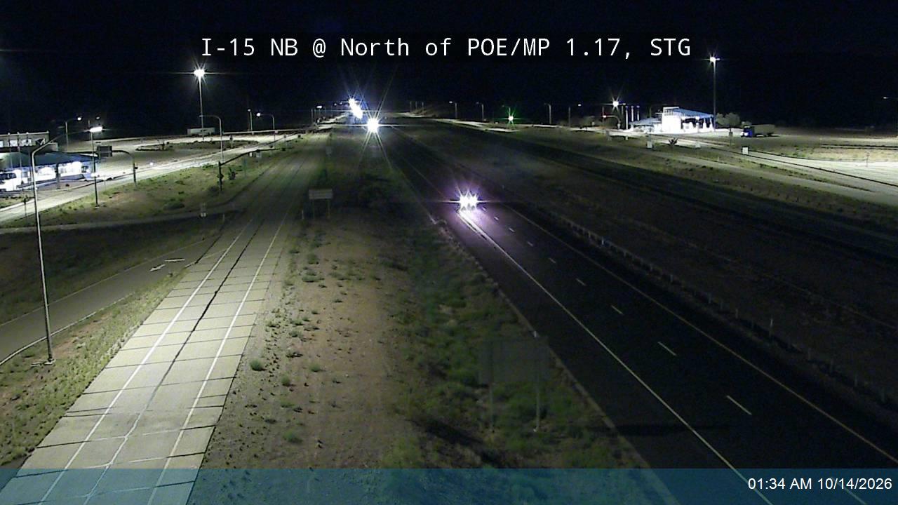 I-15 NB @ North of POE / MP 1.17, STG live camera view